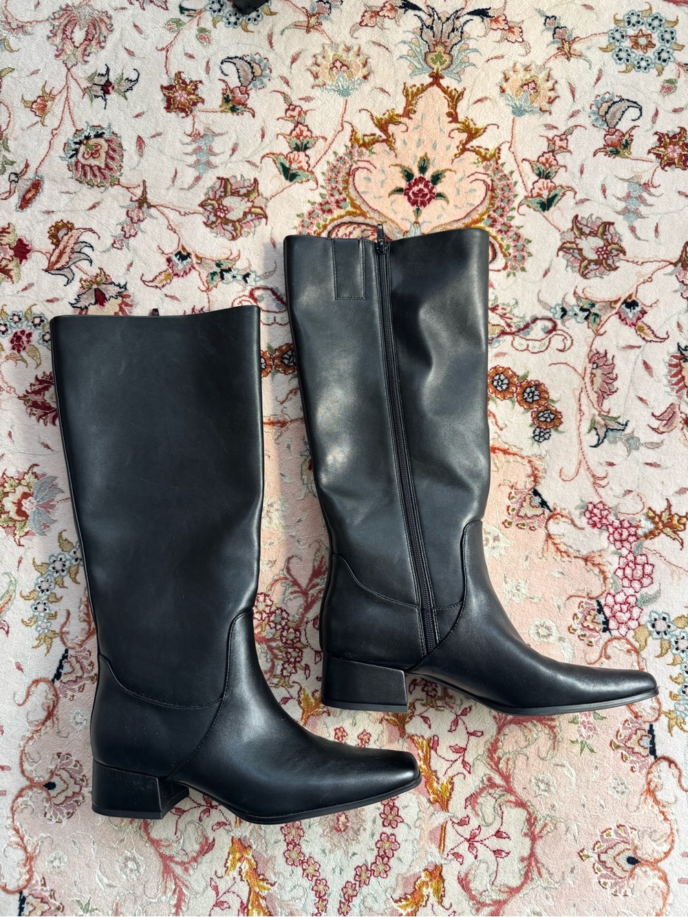 H&M Black Tall Leather-Look Riding Boots